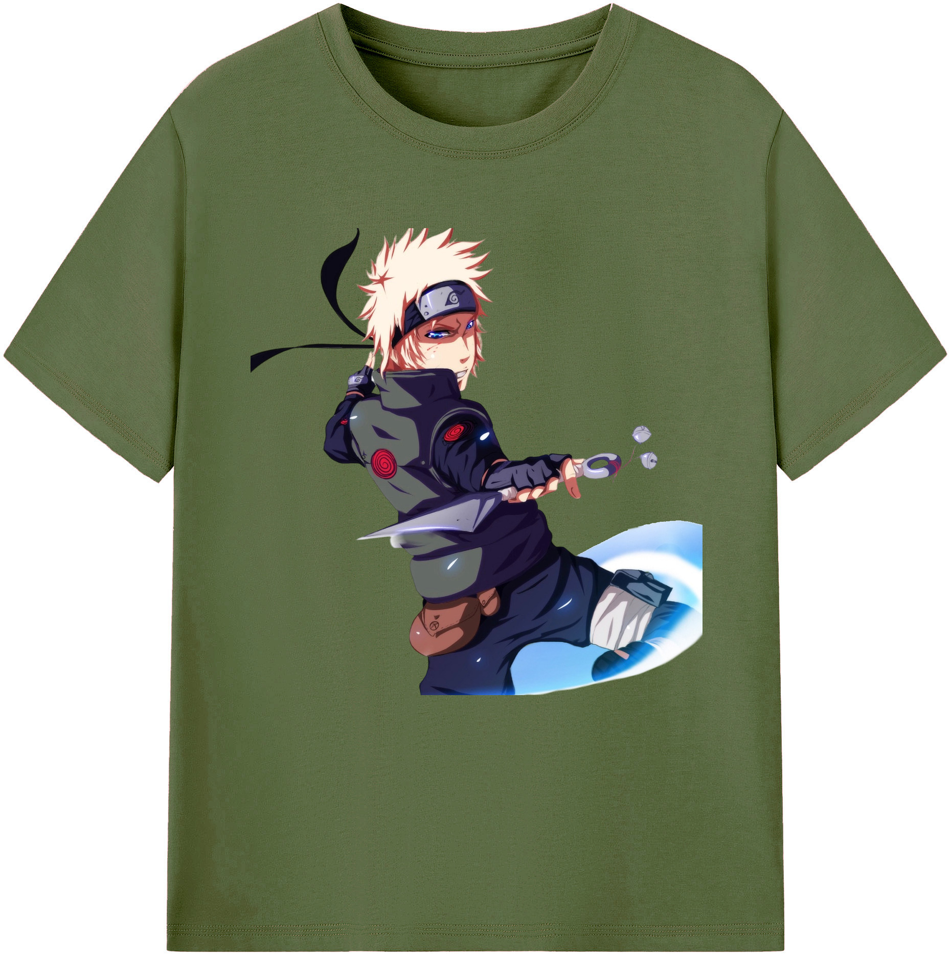 （画像用） NARUTO -ナルト- 波風 ミナト Namikaze Minato 綿100％半袖Tシャツ（フロントプリント）